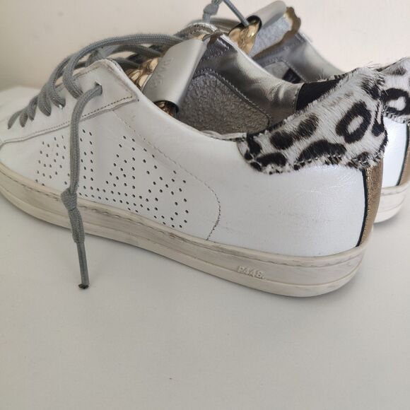P448 John Sneaker Pearl + Gold Bubble Leopard Back Size EUR 37 (US-6.5/7) - Picture 5 of 13